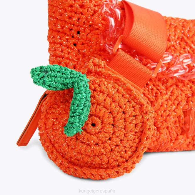 Kurt Geiger mujer bandolera multicolor de crochet de Londres 2LPR472 | bolsas naranja